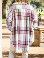 Karierte Hemdjacke mit Knopfleiste und überschnittenen Schultern