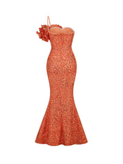 Noel Sequin Slit Maxi Dress