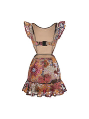 Viola Sequin Floral Mini Dress