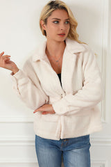 Flauschige Oberbekleidung aus Kunstpelz mit Knopfleiste