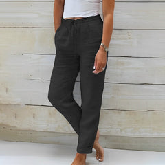 Monika | Elasticated linen trousers
