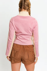 Tasha Apparel – Langärmlige Jacke mit Stehkragen und LONDON-Stickerei