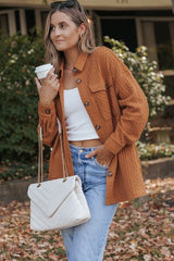 Strukturierte Hemdjacke mit Knöpfen und Taschen