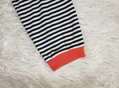 Olivia - Top de manga larga a rayas naranja, azul marino y blanco