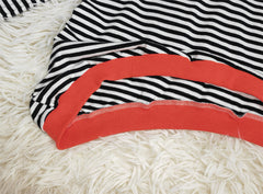 Olivia - Top de manga larga a rayas naranja, azul marino y blanco