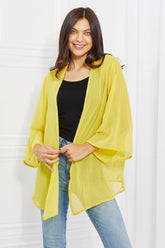Kimono de gasa amarillo tamaño completo Melody Just Breathe