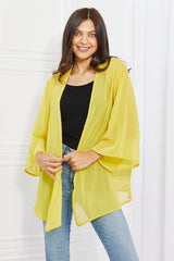 Kimono de gasa amarillo tamaño completo Melody Just Breathe