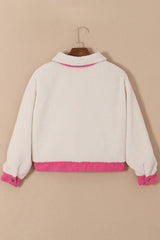 Chaqueta de manga larga con cuello a presión en contraste