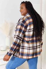 Double Take – Karierte Hemdjacke mit Knopfleiste vorne und Brusttaschen