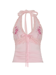 Ginny Lace Detail Halter Top