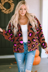 Chaqueta con cremallera de leopardo