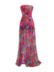 Meila Tropical Slit Maxi Dress