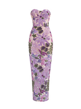 Aidan Embroidered Maxi Dress in Purple