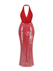 Riona Sequin Halter Maxi Dress