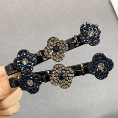 Sparkling Crystal Stone Braided Hair Clips