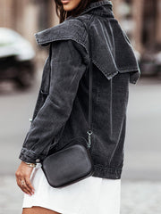 Jeansjacke mit Kragen und Knopfleiste