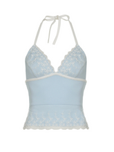 Lea Lace Embroidered Halter Top