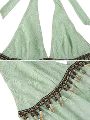 Peri Beaded Lace Halter Top