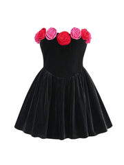 Polina Velvet Floral Mini Dress