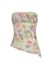 Kaily Mesh Flroal Strapless Top