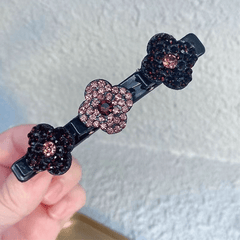 Sparkling Crystal Stone Braided Hair Clips