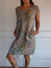 Fantasía - Vestido cómodo con escote redondo