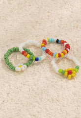 4Pcs Floral Beads Ring - HouseofHalley