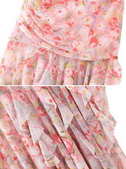 Brystal Mesh Floral Midi Dress