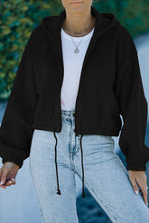Kapuzenjacke mit Kordelzug und Reißverschluss