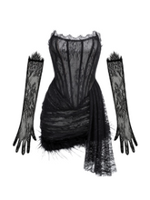 Dasia Lace Mini Dress in Black