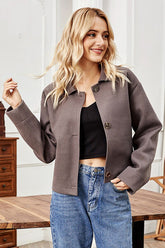 Jacke mit Knopfleiste und Kragen