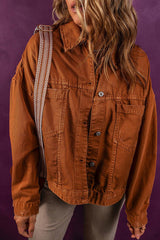 Jeansjacke mit Kragen und Knopfleiste
