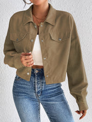 Chaqueta de manga larga con cierre a presión