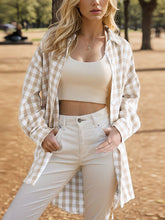 Karierte Hemdjacke mit Knopfleiste und überschnittenen Schultern