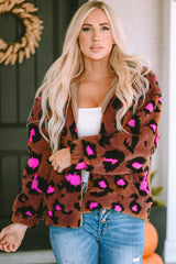 Chaqueta con cremallera de leopardo
