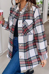 Karierte Jacke mit Taschen und Knöpfen