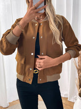 Perfee – Langärmlige Jacke mit Baseballkragen und Druckknopfverschluss