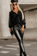 Strickjacke mit langen Ärmeln und Knopfleiste