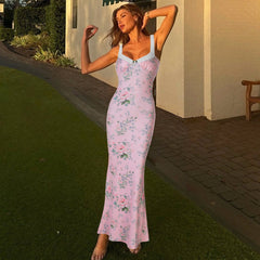 Iris Floral Fishtail Maxi Dress