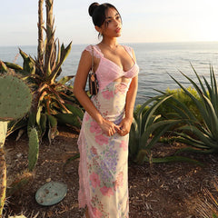 Analise Floral Maxi Dress in Pink