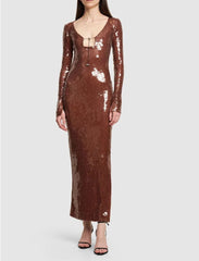 Rowena Long Sleeve Sequin Dress