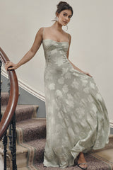 Aurora Floral Lace Maxi Dress in Green