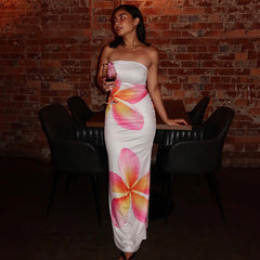 Daria Floral Strapless Maxi Dress