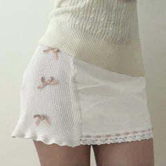 Karla Knit Bow Mini Skirt