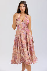 Dareen Floral Halter Midi Dress