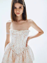 Daiana Floral Lace-Up Corset Dress