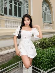 Celeste Floral Puff Sleeve Mini Dress