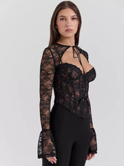 Saige Lace Corset Top Set