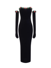 Rosetta Embellished Velvet Maxi Dress