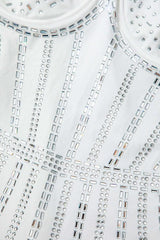 Minikleid mit U-Ausschnitt und Strassdekor